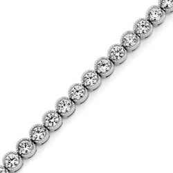 Bracelet Tennis Réel Diamants Fins Taille Ronde Or Blanc Joaillerie Fine 6 Ct