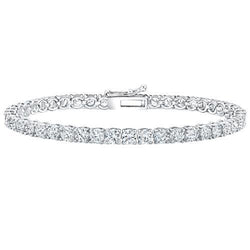 Bracelet Tennis Réel Diamants Or Blanc 9 Carats