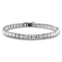 Bracelet Tennis Réel Diamants Taille Coussin Etincelant WG 14K 20 Carats