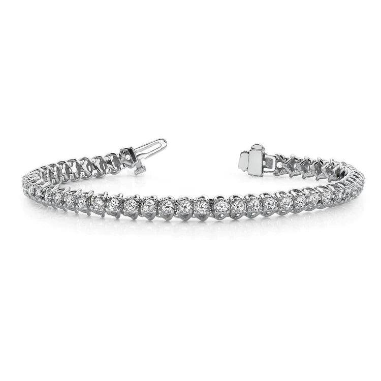 Bracelet Tennis Scoop Lien Illusion à 12,50 Ct De Réel Diamants Ronds Blanc