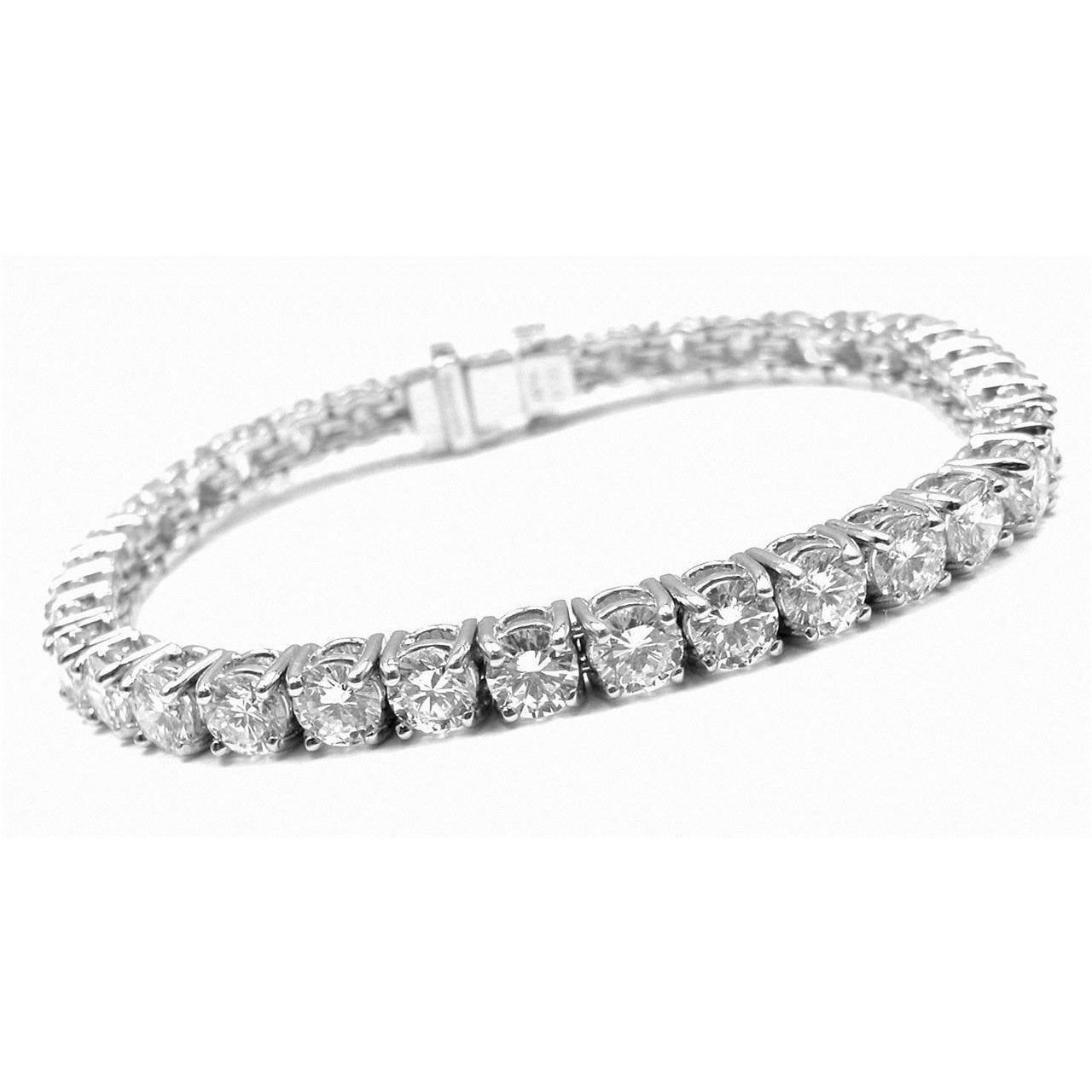 Bracelet Tennis Superbe à 9 Carats De Réel Diamants Ronds Bijoux En Or Blanc