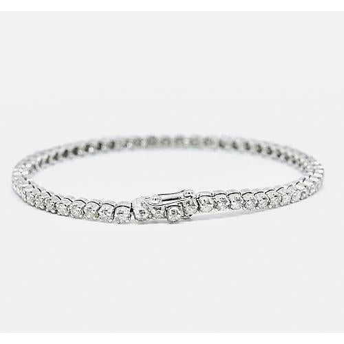 Bracelet Tennis Véritable Diamant Rond 6 Carats Ensemble Griffes Partagées Nouveau