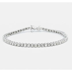 Bracelet Tennis Véritable Diamant Rond 6 Carats Ensemble Griffes Partagées Nouveau