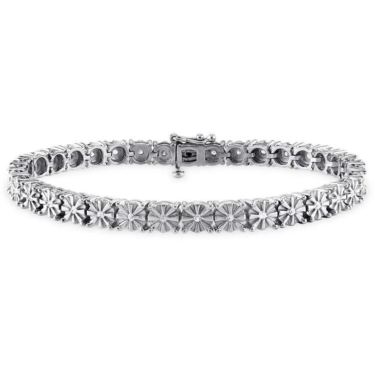 Bracelet Tennis Véritable Diamant Rond Bijoux 1.80 Ct Or Massif Coupe Diamant Montage