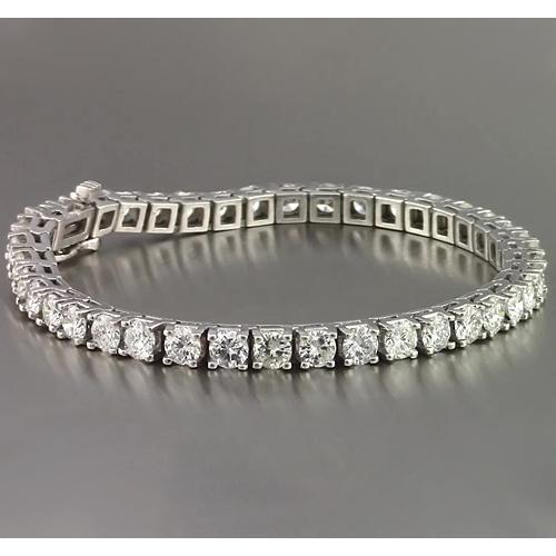 Bracelet Tennis  à 10 Carats De Véritable Diamants En Or Blanc Nouveau