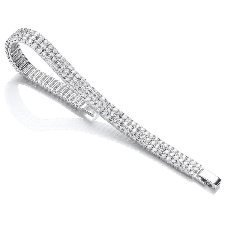 Bracelet Tennis à 10 Ct De Réel Diamants Ronds 14K D'Or Blanc