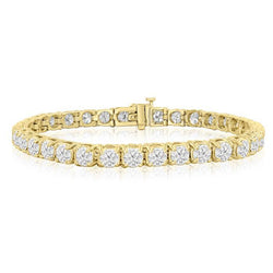 Bracelet Tennis à 10,50 Carats De Réel Diamants Étincelants 14K D'Or Blanc