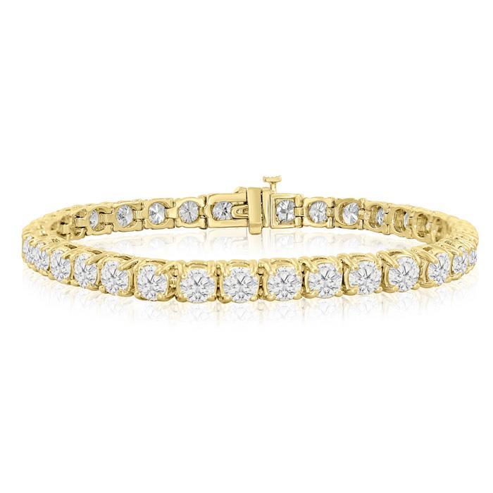 Bracelet Tennis à 10,50 Carats De Réel Diamants Étincelants 14K D'Or Blanc