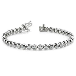 Bracelet Tennis à 17,10 Ct De Réel Diamants Ronds Bijoux à 14K D'Or Blanc