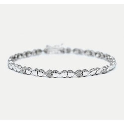 Bracelet Tennis à 2 Carats De Naturel Diamants En Forme De Coeur 14K D'Or Blanc F/G