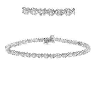 Bracelet Tennis à 2 Carats De Réel Diamants Ronds Blanc 14K D'Or Blanc