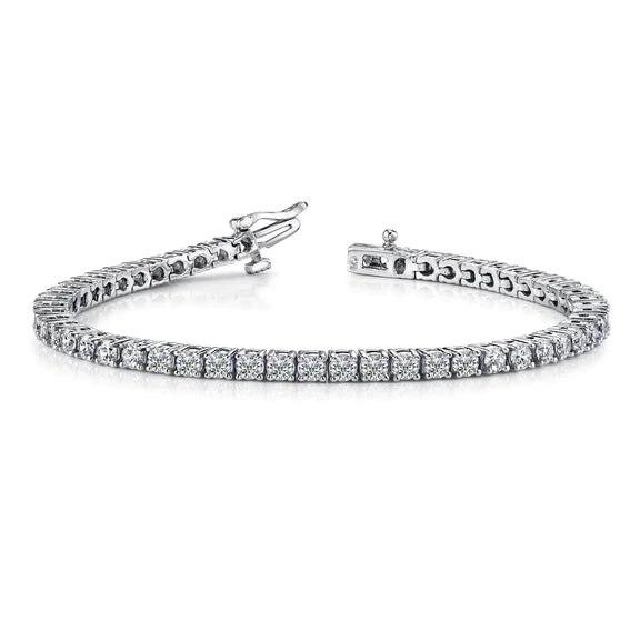 Bracelet Tennis à 3 Ct De Réel Diamants Ronds Brillants Bijoux En Or Blanc