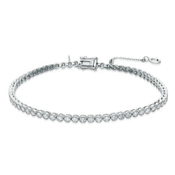 Bracelet Tennis à 3,20 Carats De Réel Diamants Ronds 14K D'Or Blanc En Biseau