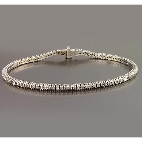 Bracelet Tennis à 3,50 Carats De Réel Diamants Ronds Avec Griffes Nouveau