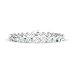 Bracelet Tennis à 3,75 carats De Véritable Diamants Ronds 14K D'Or Blanc Solide