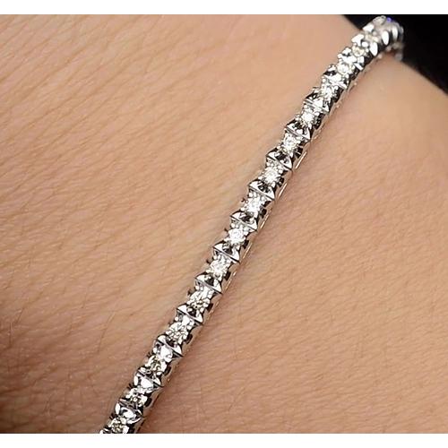 Bracelet Tennis à 4 Carats De Naturel Diamants Bijoux Pour Femmes Avec Griffes