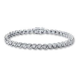 Bracelet Tennis à 4 Carats De Naturel Diamants Rond 14K D'Or Blanc Solide