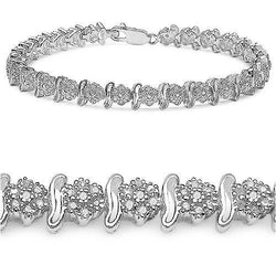 Bracelet Tennis à 4 Carats De Naturel Diamants Ronds Étincelants 14K D'Or Blanc