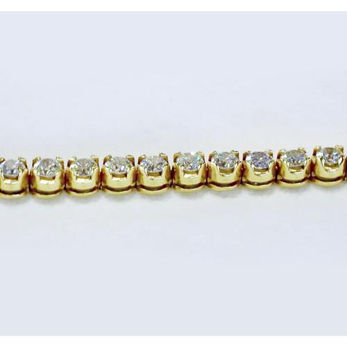 Bracelet Tennis à 4 Carats De Réel Diamants Ronds 14K D'Or Jaune