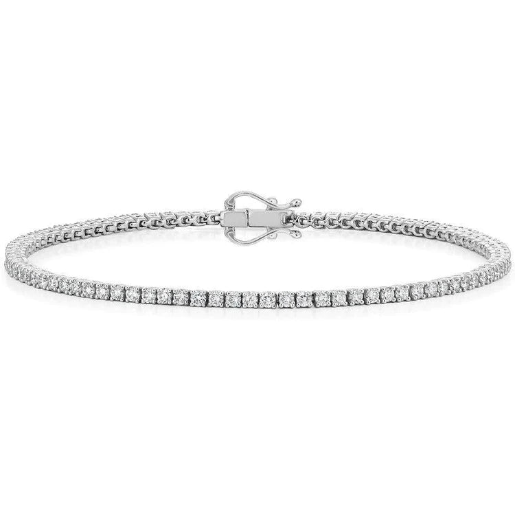 Bracelet Tennis à 4 Carats De Réel Diamants Ronds Bijoux En Or Blanc Solide