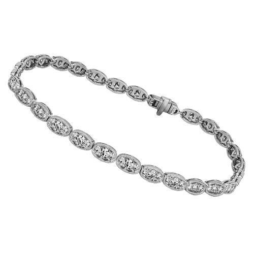 Bracelet Tennis à 4 Carats De Réel Diamants Ronds Et Ovales Bijoux En Or Pour Femme