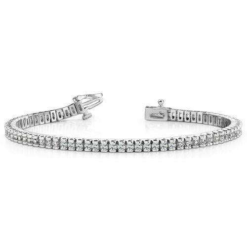 Bracelet Tennis à 4,76 Carats De Véritable Diamants Ronds Et Petits 14K D'Or Blanc