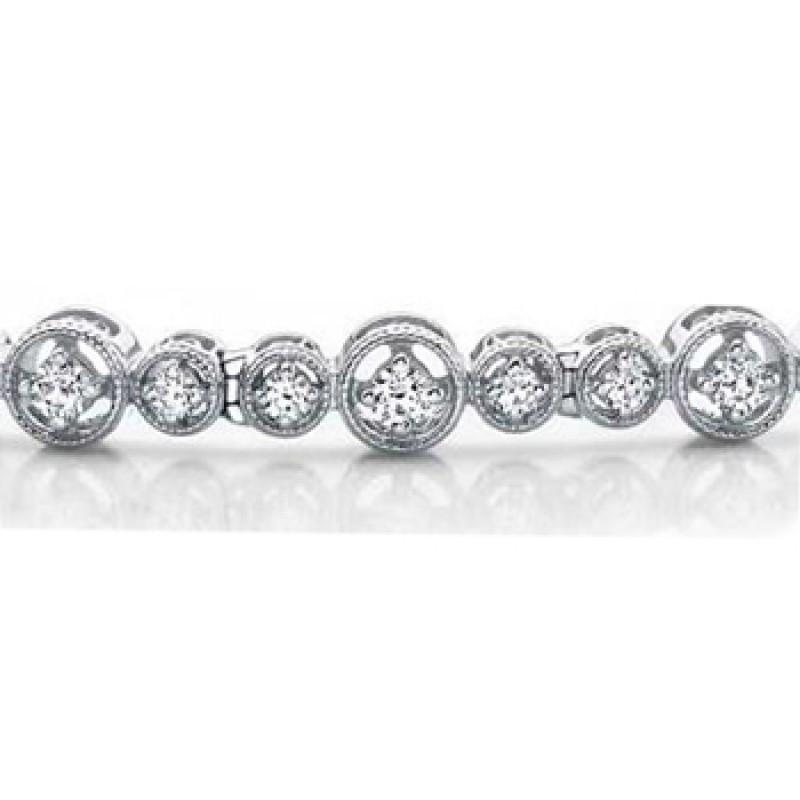 Bracelet Tennis à 4,90 Carats De Réel Diamants Ronds Brillants 14K D'Or