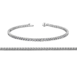 Bracelet Tennis à 5 Carats De Réel Diamants Ronds Bijoux à 14K D'Or Blanc