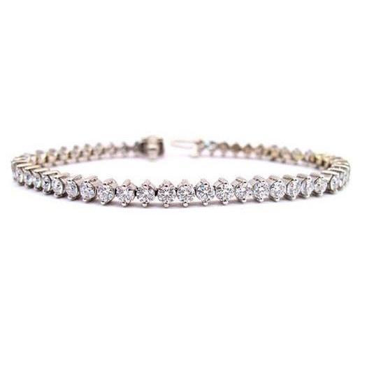 Bracelet Tennis à 5,00 Carats De Naturel Diamants Ronds 14K D'Or Blanc