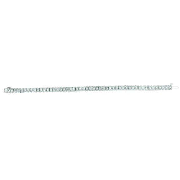 Bracelet Tennis à 5,10 Carats De Réel Diamants 14K D'Or Blanc