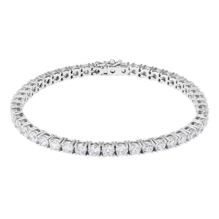 Bracelet Tennis à 5,40 Carats De Naturel Diamants Ronds Brillants 14K D'Or Blanc