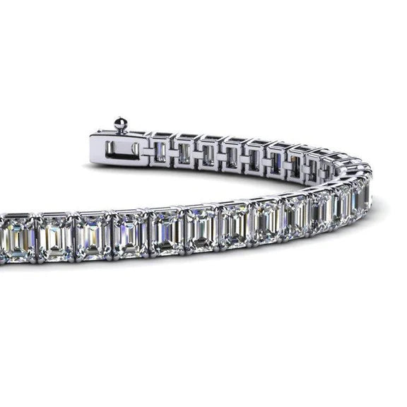 Bracelet Tennis à 5,40 Carats De Réel Diamants Ronds Étincelants 14K D'Or Blanc