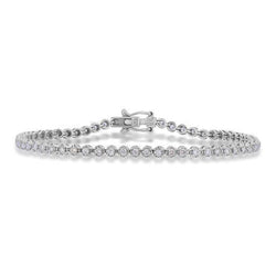 Bracelet Tennis à 5,40 Carats De Véritable Diamants Ronds Étincelants 14K D'Or Blanc