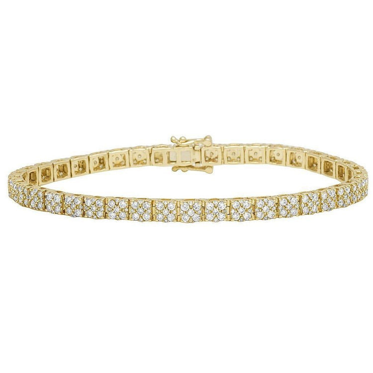 Bracelet Tennis à 5,75 Carats De Véritable Diamants 14K D'Or Jaune Nouveau