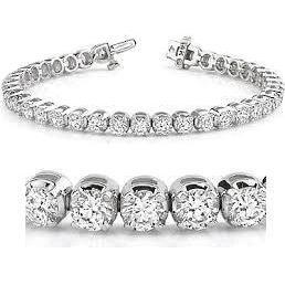 Bracelet Tennis à 5,75 Ct De Naturel Diamants Ronds Bijoux à 14K D'Or Blanc Pour Femme