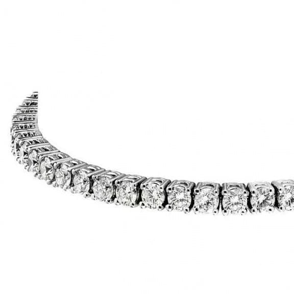 Bracelet Tennis à 6 Carats De Réel Diamants Ronds 14K D'Or Blanc