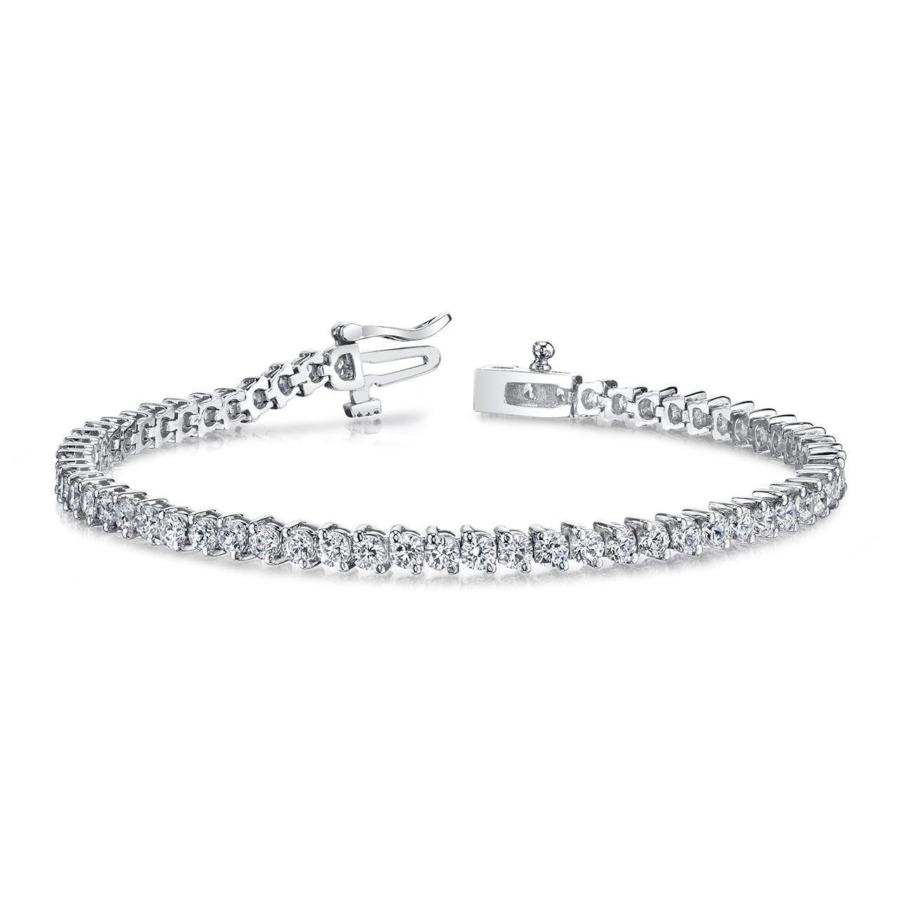 Bracelet Tennis à 6 Carats De Réel Diamants Ronds Bijoux En Or Blanc Pour Femmes
