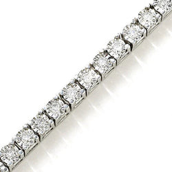 Bracelet Tennis à 6 Carats De Réel Diamants Ronds Étincelants 14K D'Or Blanc