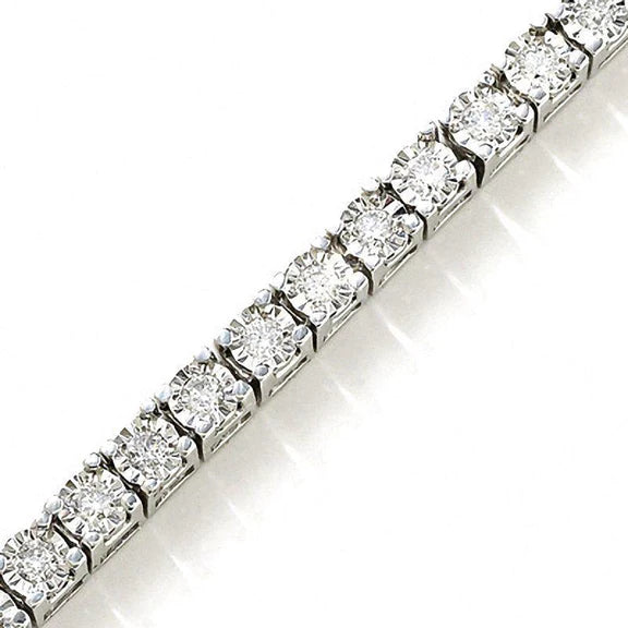 Bracelet Tennis à 6 Carats De Réel Diamants Ronds Étincelants 14K D'Or Blanc