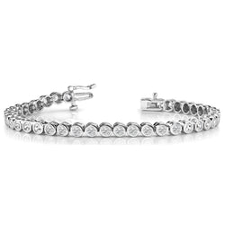 Bracelet Tennis à 6 Carats De Véritable Diamants Ronds Étincelants 14K D'Or Blanc