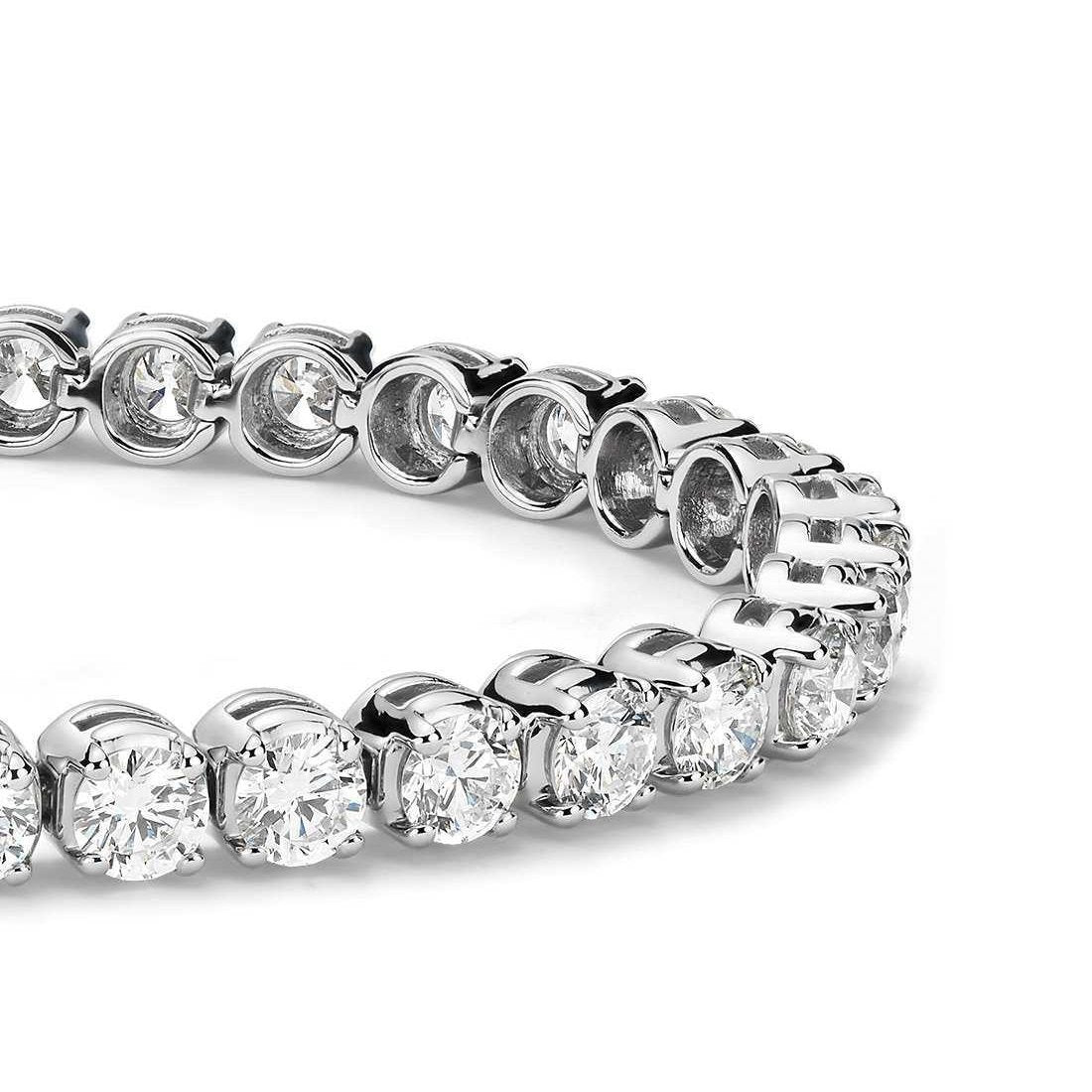 Bracelet Tennis à 6 Carats De Véritable Diamants Ronds Étincelants 14K D'Or Blanc