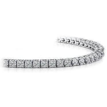 Bracelet Tennis à 6 Ct De Réel Diamants Ronds Bijoux En Or Blanc Solide Solide