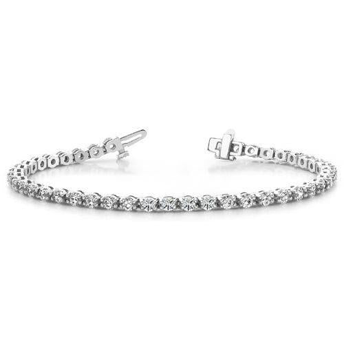 Bracelet Tennis à 6,15 Carats De Réel Diamants Ronds Et Petits 14K D'Or Blanc