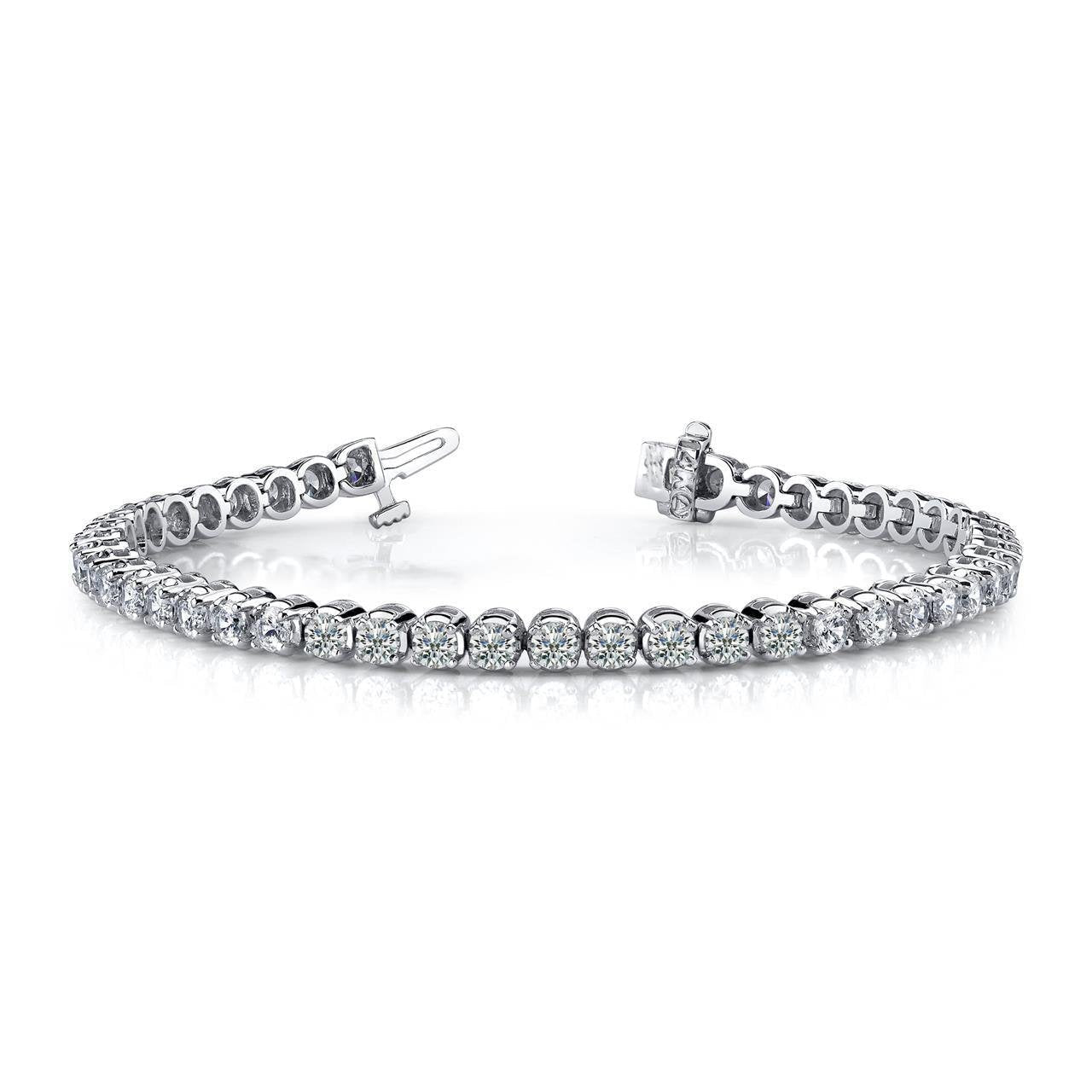 Bracelet Tennis à 6,90 Carats De Véritable Diamants Ronds Avec Griffe