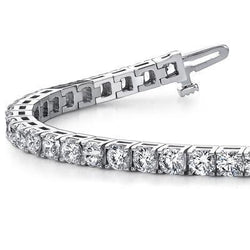 Bracelet Tennis à 7 Carats De Véritable Diamants Ronds 14K D'Or Blanc Nouveau