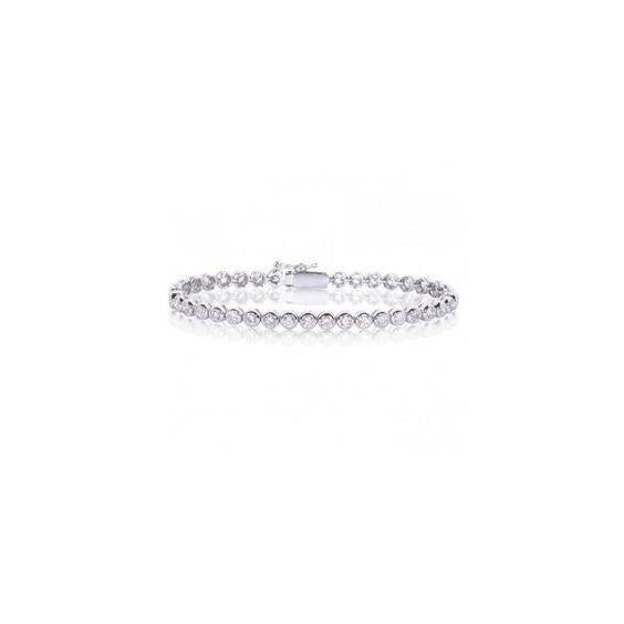 Bracelet Tennis à 7 Carats De Véritable Diamants Ronds 14K D'Or Blanc Solide