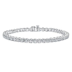 Bracelet Tennis à 7,05 Ct De Réel Diamants Ronds En Or Blanc