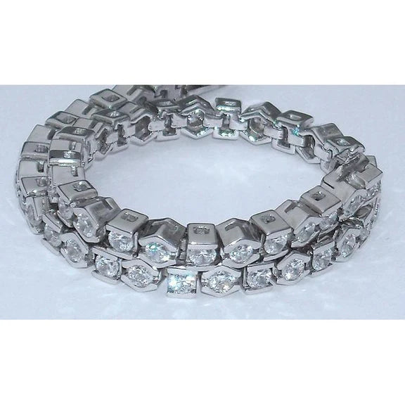 Bracelet Tennis à 7,50 Carats De Réel Diamants Ronds Demi-Biseau