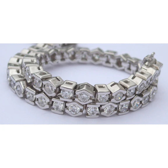 Bracelet Tennis à 7,50 Carats De Réel Diamants Ronds Demi-Biseau