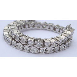 Bracelet Tennis à 7,50 Carats De Réel Diamants Ronds Demi-Biseau